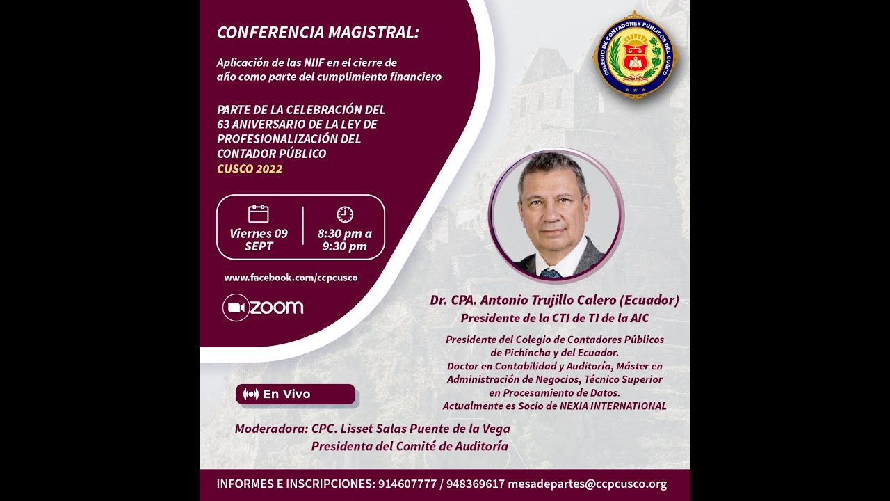 Conferencia: Aplicación de las NIIF en el cierre de año como parte del cumplimiento financiero