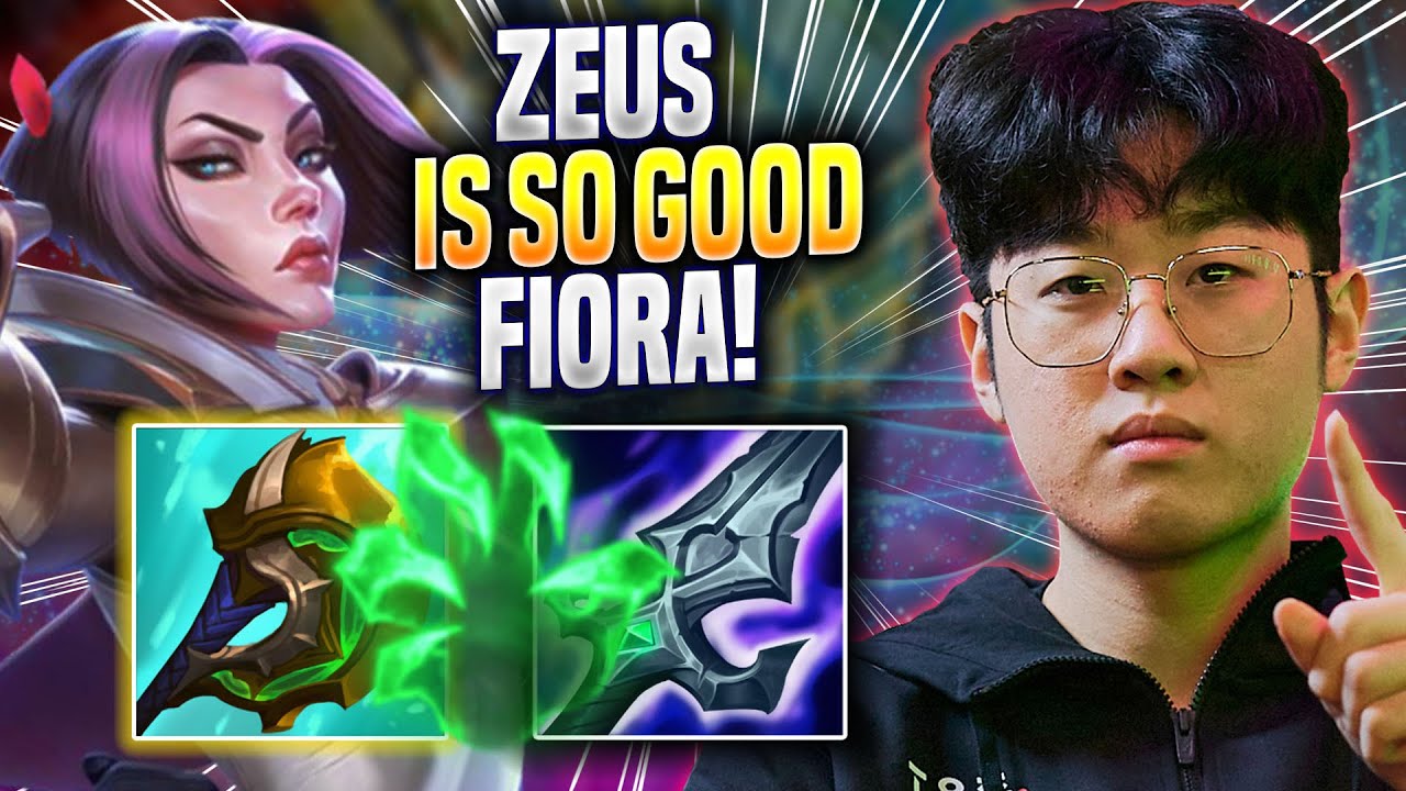 ZEUS IS SO GOOD WITH FIORA! - T1 Zeus Plays Fiora TOP vs Tryndamere! | Season 2023
