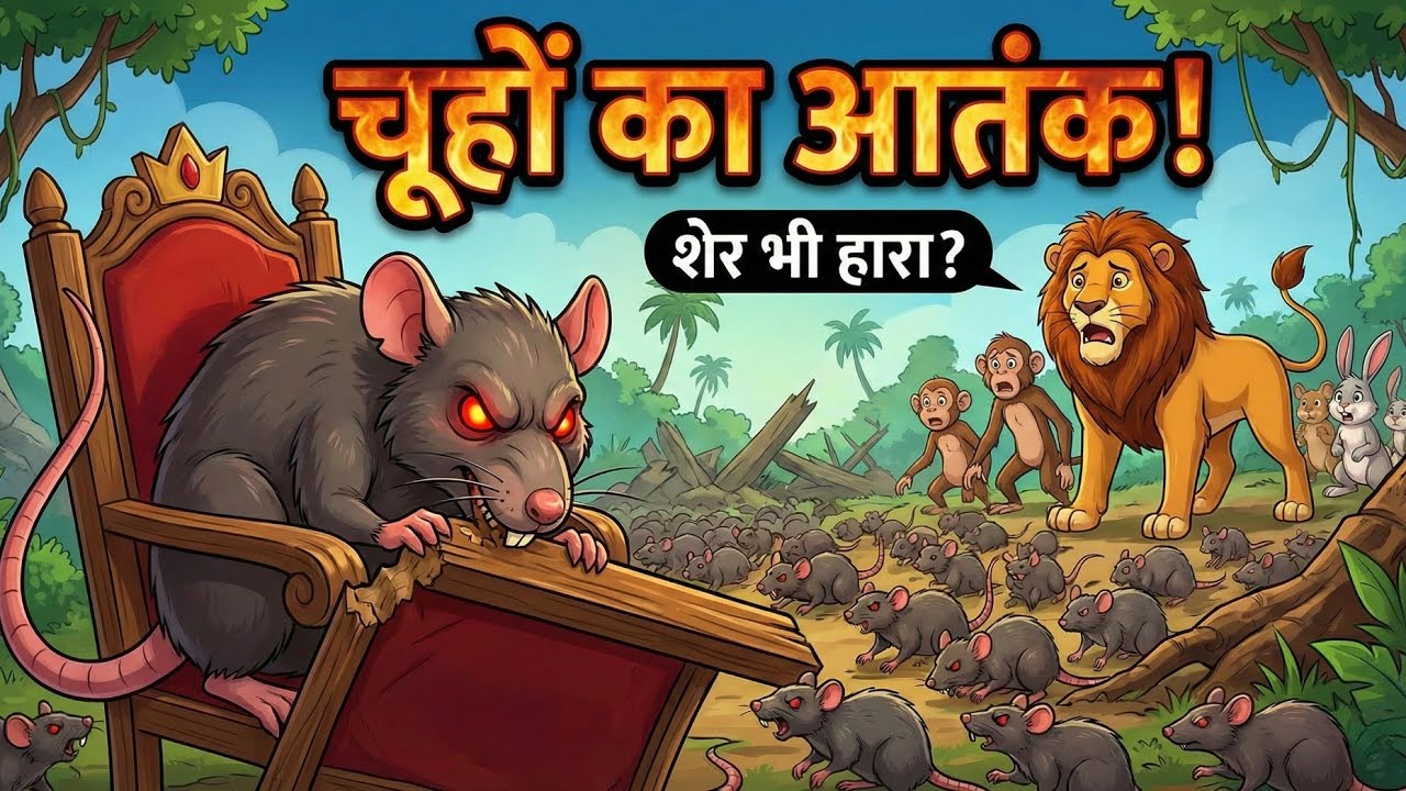 1000 चूहों का आतंक vs एक बिल्ली? कौन जीतेगा? | panchtanra ki kahani | kahani | animal cartoon