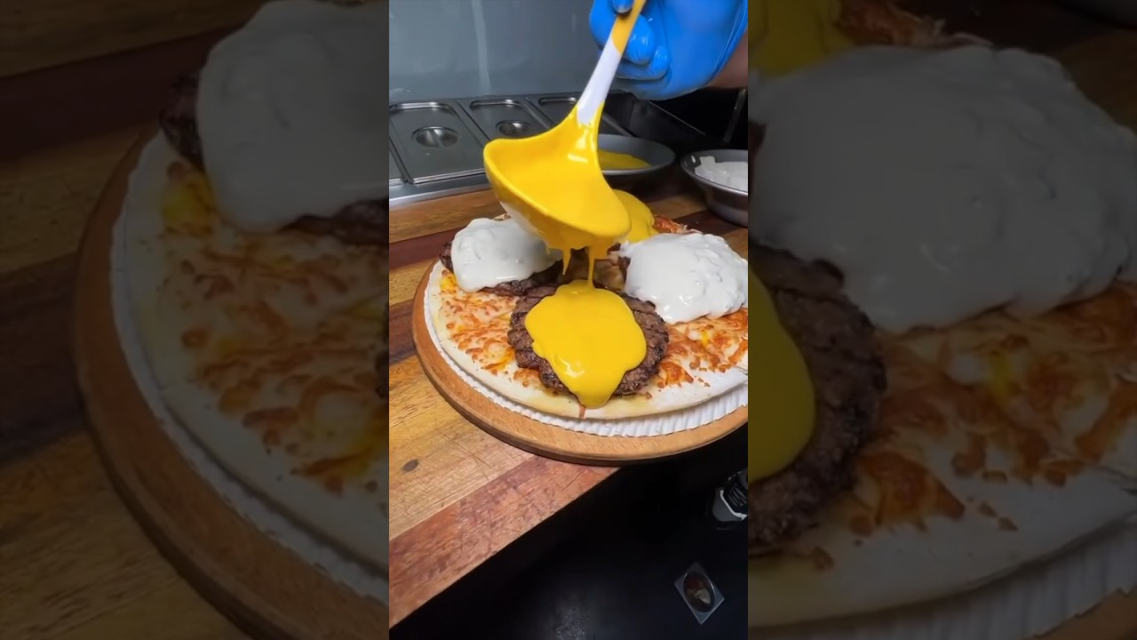 Pizza BURGER on top of PIZZA