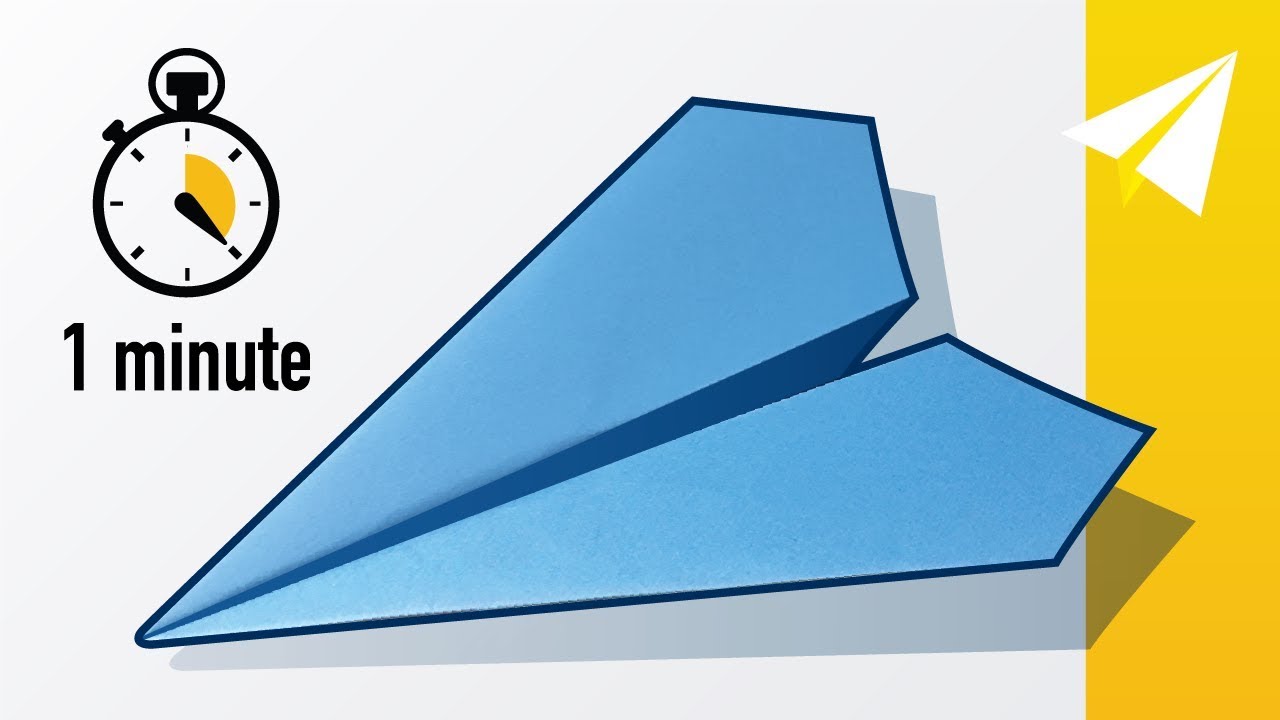 How to Fold an Easy Paper Airplane in 1 Minute (60 seconds)! &mdash; Flies Extremely Well!