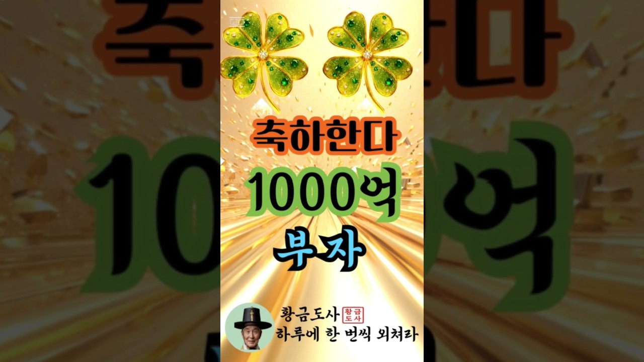 축하한다 1000억 부자 하루에 한번씩 외치거라 #재물운 #운세 #금전운