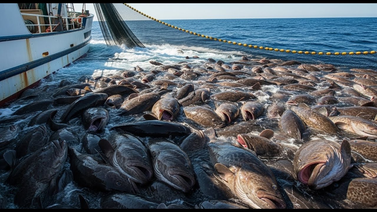 Sharks Attack Giant Groupers on Longlines &mdash; What Happens Near the Reef? | Ocean Hunters