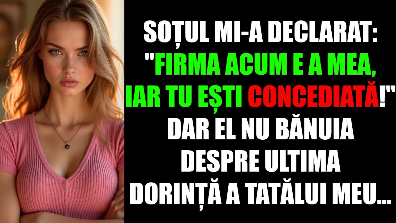 Soțul mi-a declarat. Firma acum e a mea, iar tu ești concediată! Dar el nu bănuia despre ultima...