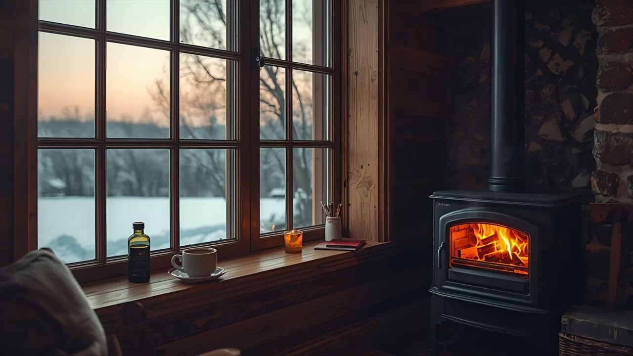 Relaxing with Soundscapes-Winter Evening by the Fire | Cozy Relaxing Soundscape |