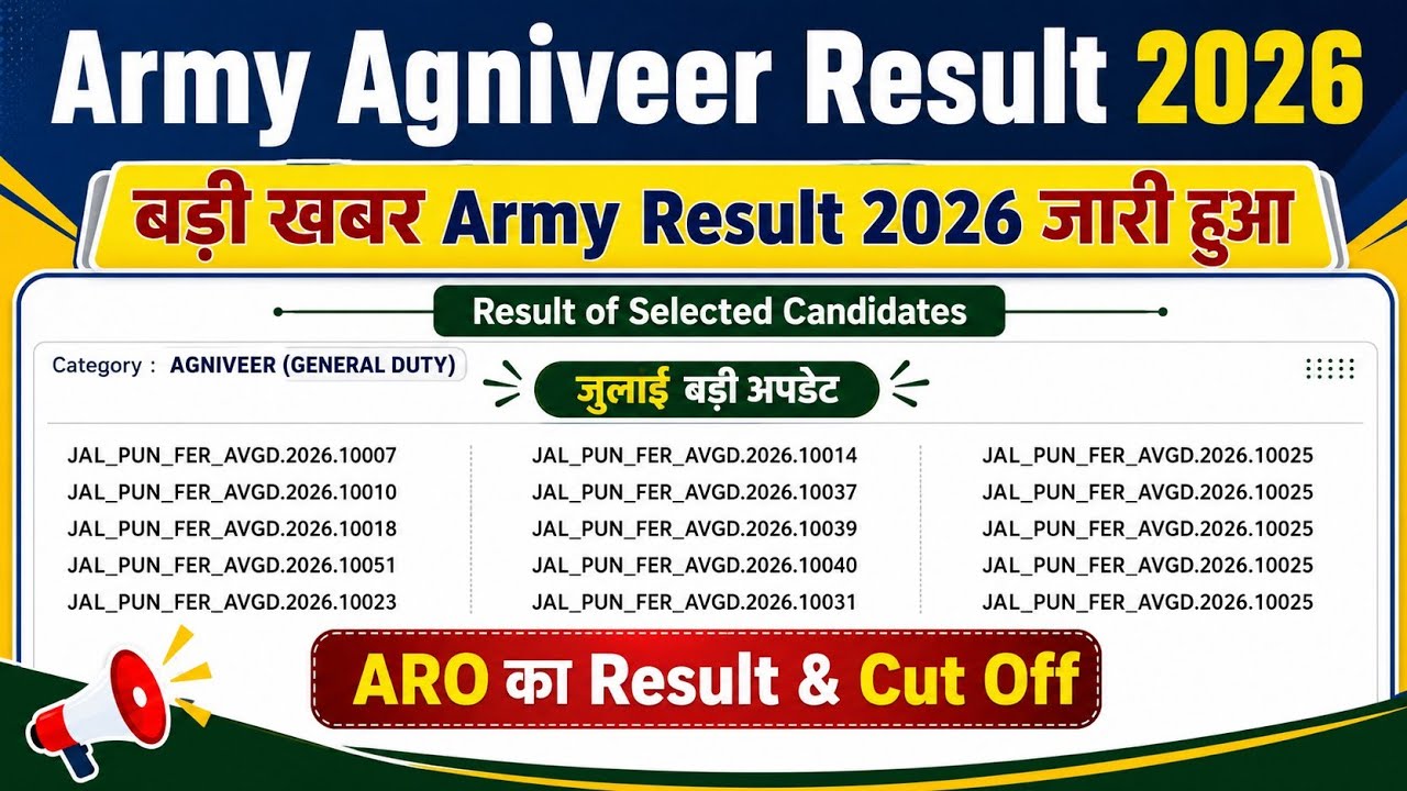 Indian army agniveer result 2026 Out🔴army agniveer result 2026 kaise check kare🔴army agniveer result