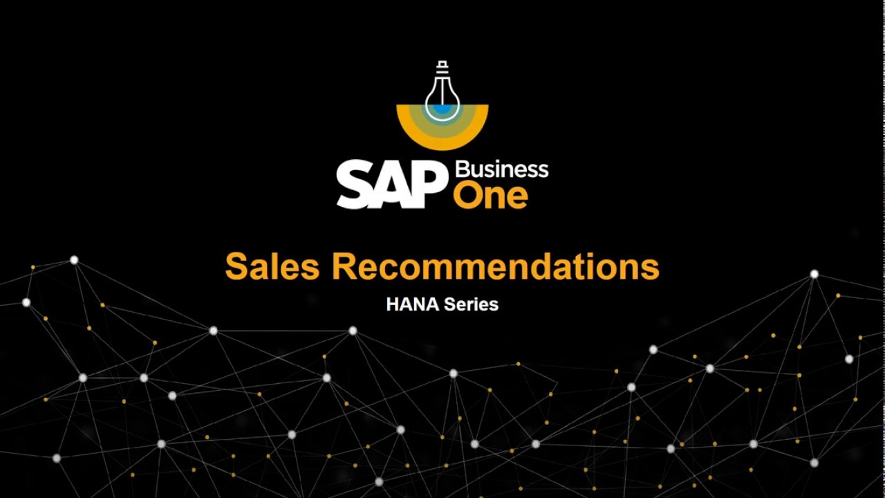 Sales Recommendations - SAP Business One HANA Series