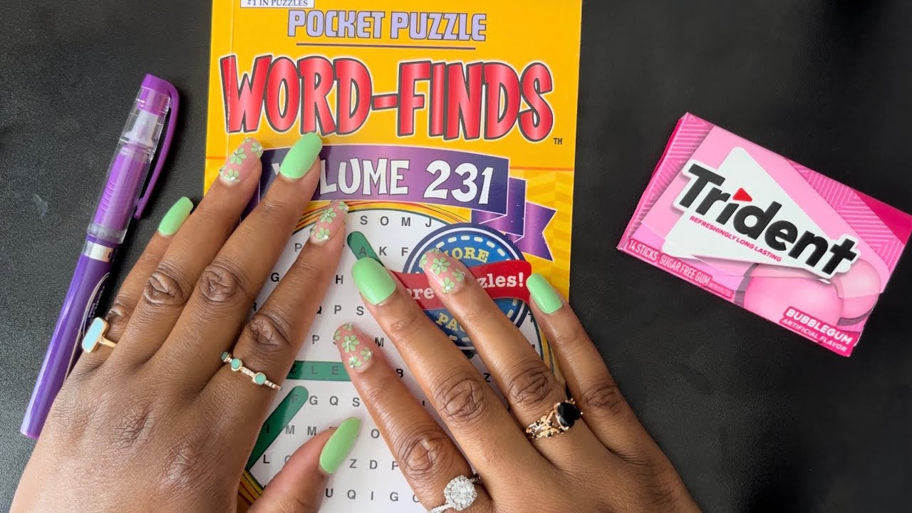 Asmr 🔍 word search with gum chewing (2)