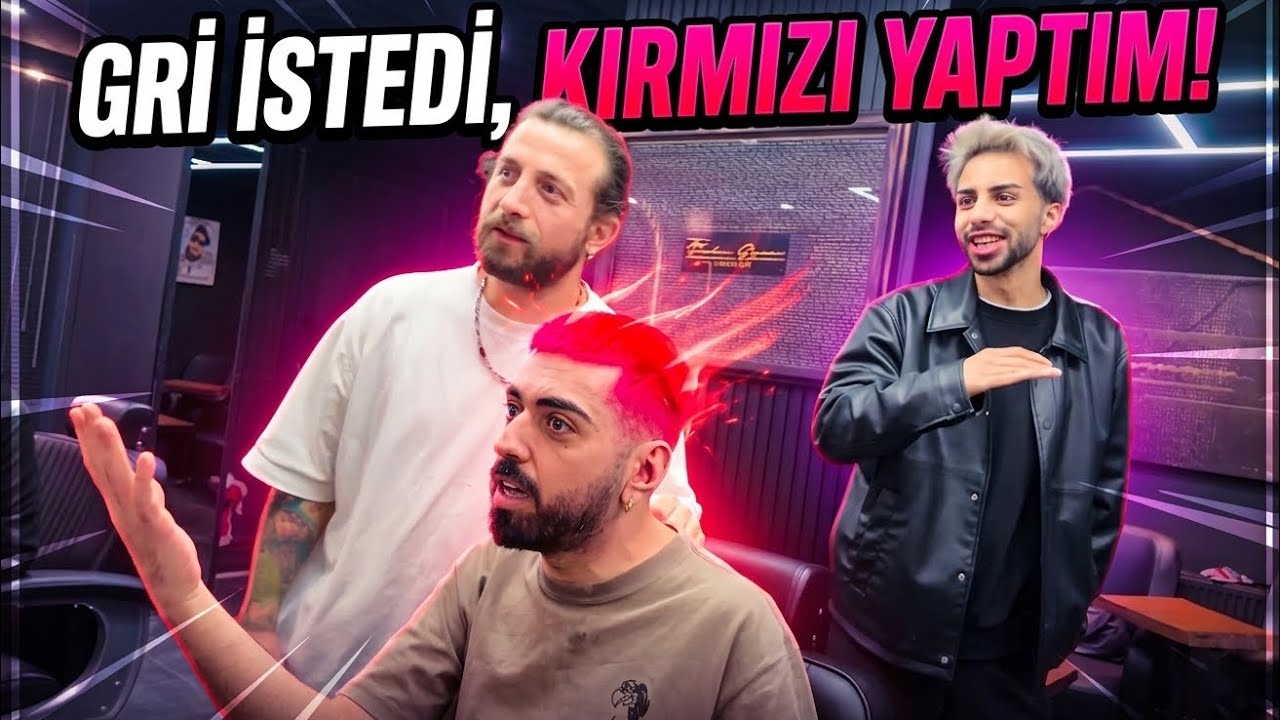 HAMZA SAÇINI GRİ İSTEDİ, KIRMIZIYA BOYADIM! 