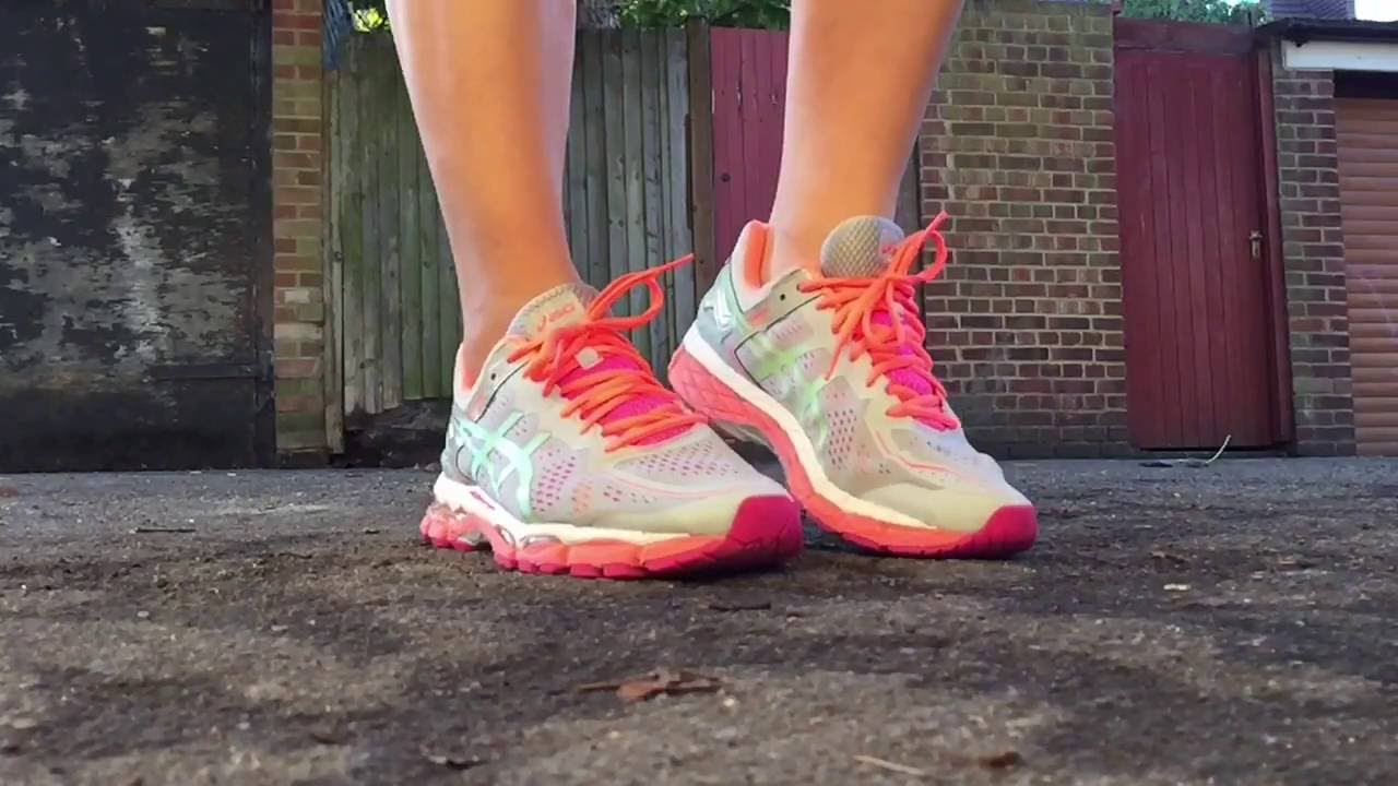 Women's ASICS Gel Kayano 22 (Silver Grey/Pistachio/Fiery Coral) Slo-Mo