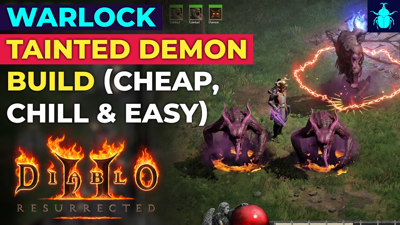 Diablo 2 Resurrected: Beginner's Warlock Tainted Demon Build (Cheap, Chill & Easy)