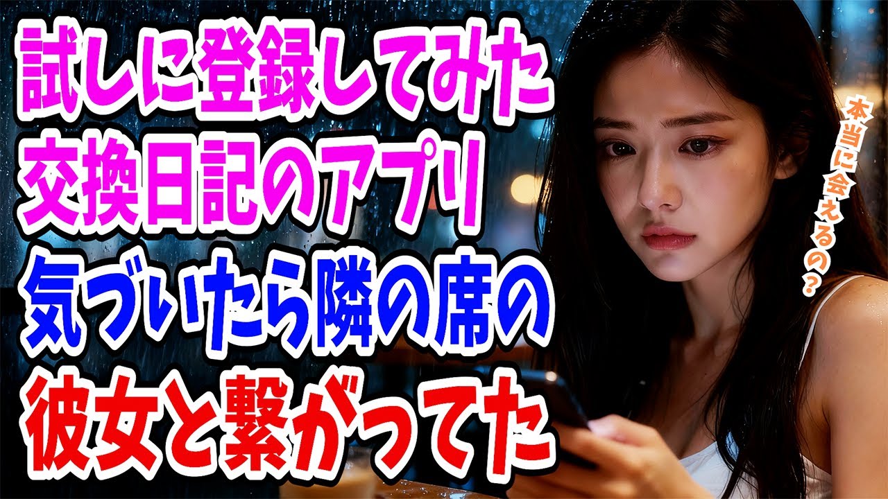 【感動する話】匿名で繋がる交換日記アプリ｡ 気づかぬうちに､ 相手はいつも隣のカフェで本を読んでいる女性だった