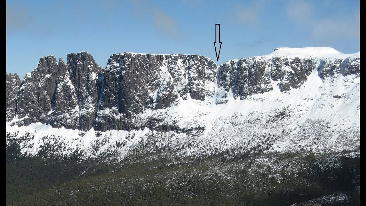 Skiing Couloirs on the Du Cane Range, Tasmania