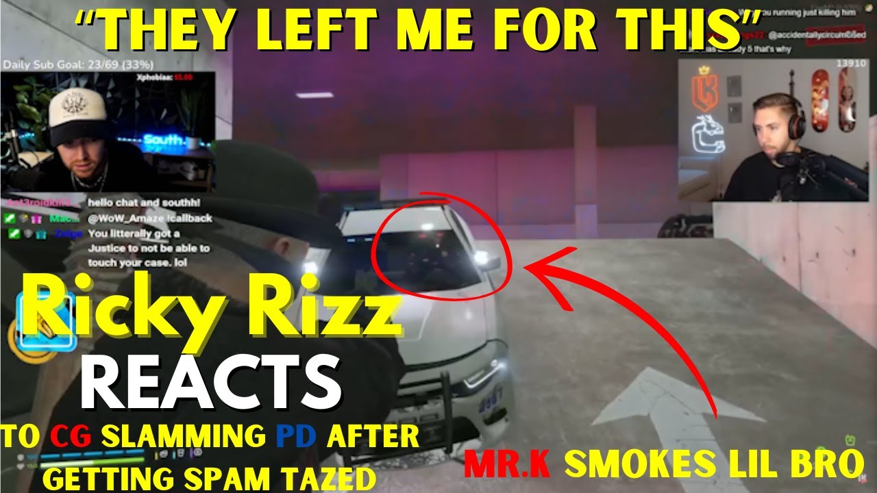Ricky Rizz REACTS to CG slams PD for spam tazing... #gtarp | ProdigyRP 2.0