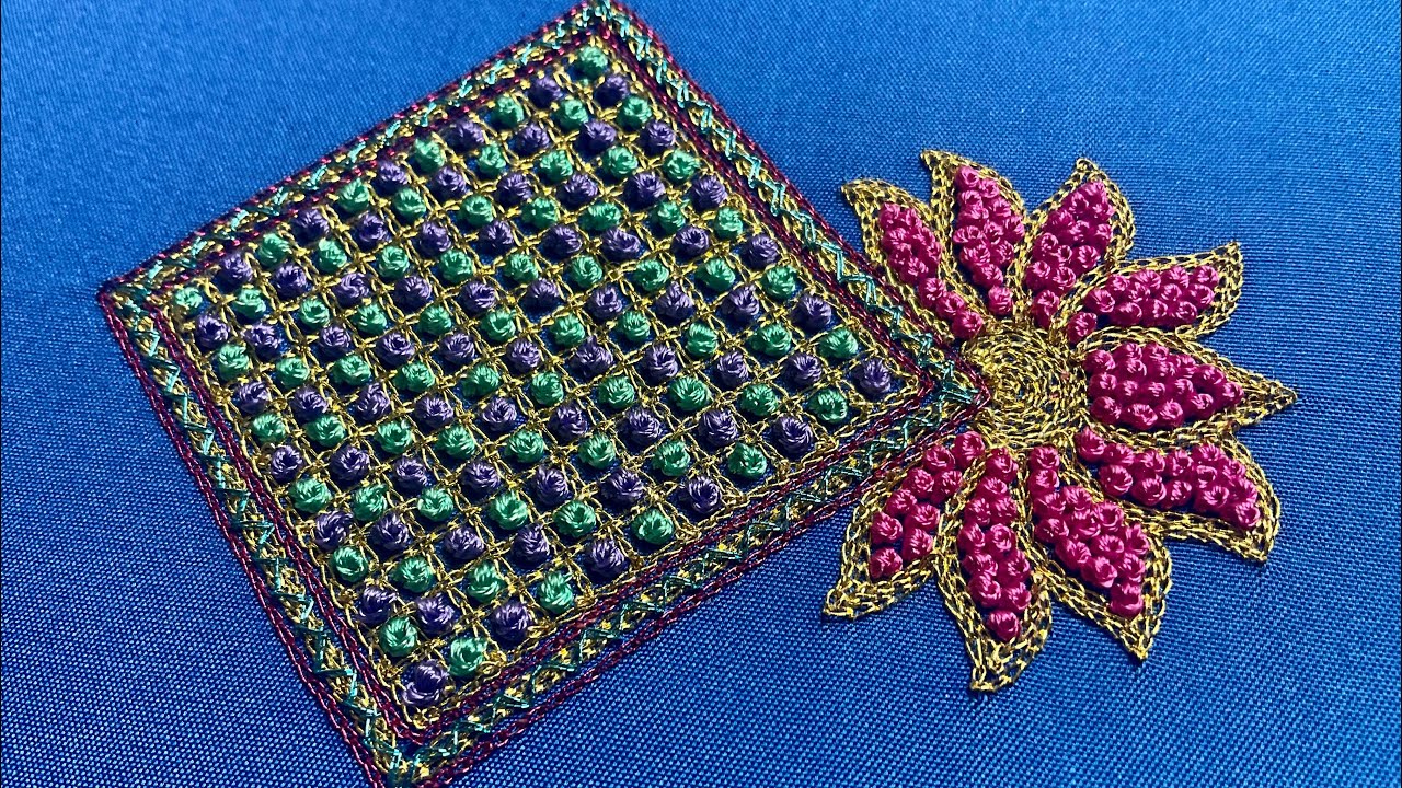 Aari embroidery free tutorial /#7/ French knot embroidery