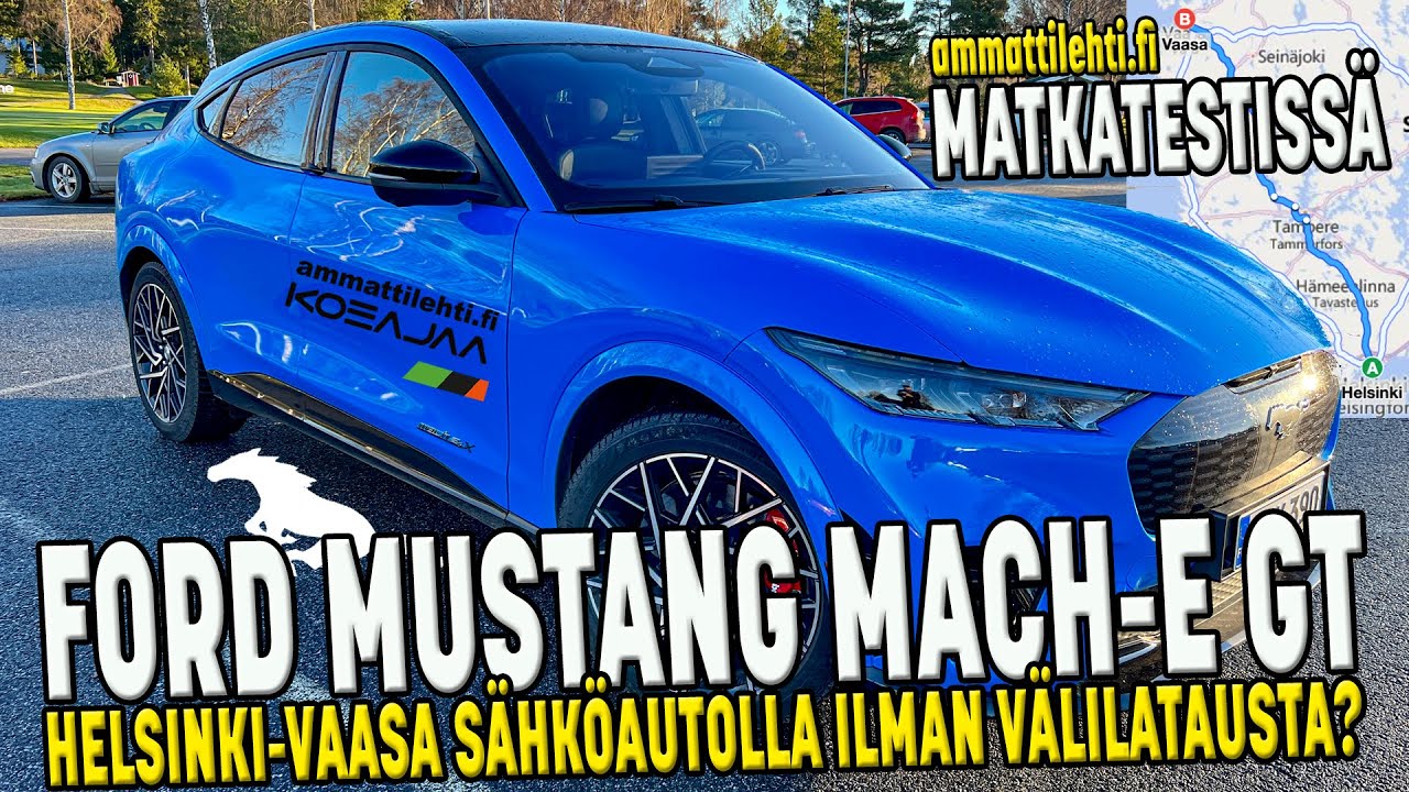 Ford Mustang Mach-EGT matka-ajossa - yhdellä latauksella Helsingistä Vaasaan?