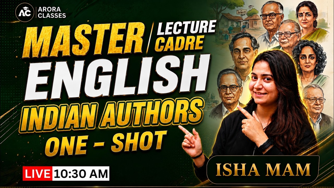 Master Cadre English | Indian Authors One Shot | Complete Revision By Isha Mam