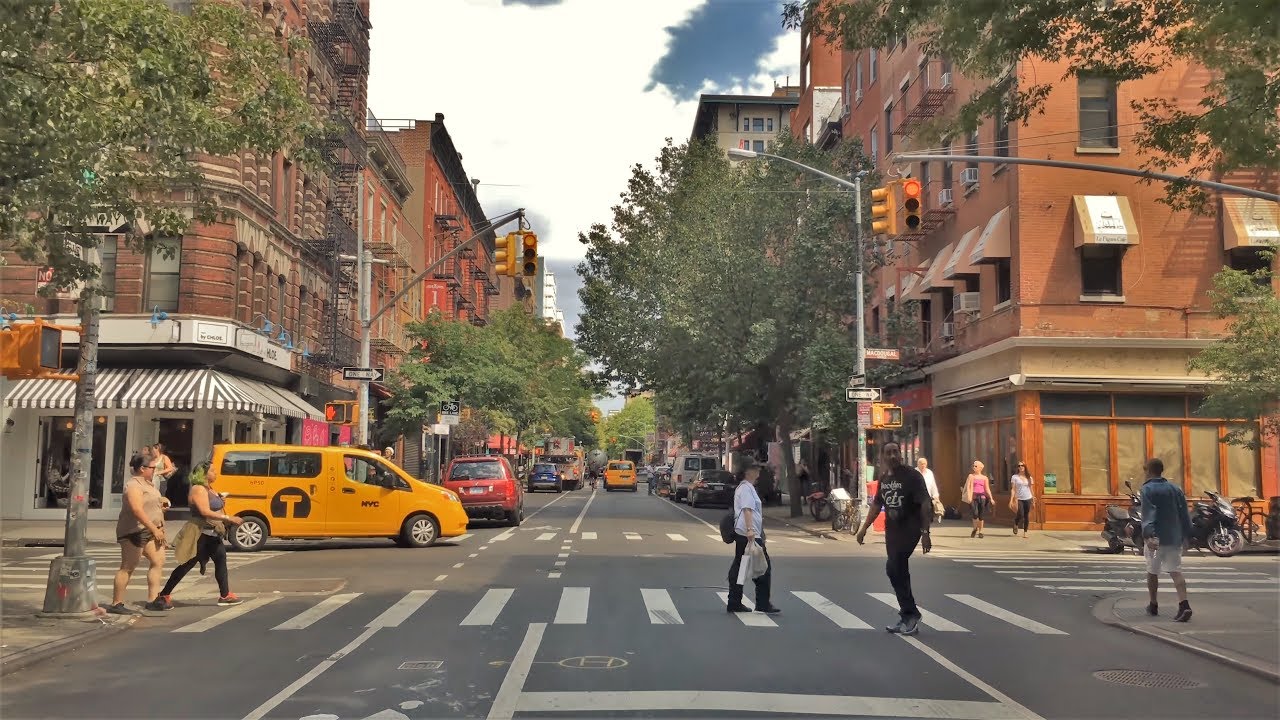 Driving Downtown - Greenwich Village 4K - New York City USA
