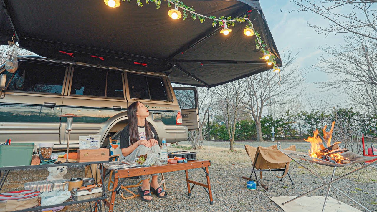 계획대로 되는 게 하나도 없는 캠핑은 정말 짜릿해⚡️| 광어&숭어회에 소주를 곁들이는 | 벚꽃 없는 벚꽃 캠핑 | 강화도 문라이트캠핑장