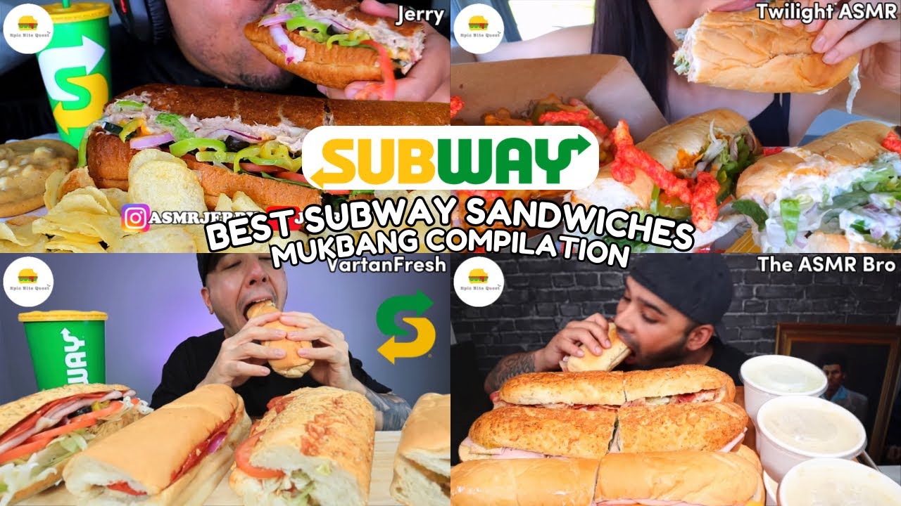 ASMR | BEST SUBWAY SANDWICHES MUKBANG COMPILATION |