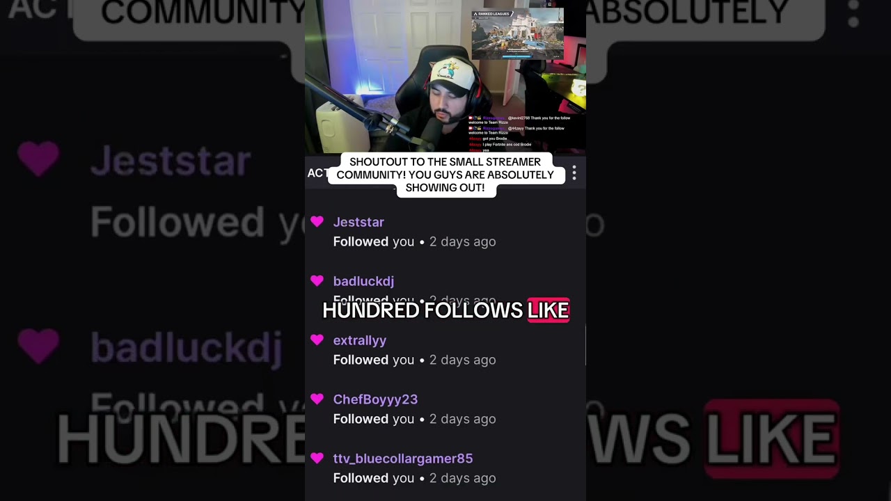 Small streamer community united #twitch #twitchstreamer #rizzogames #streams #streameruniversity