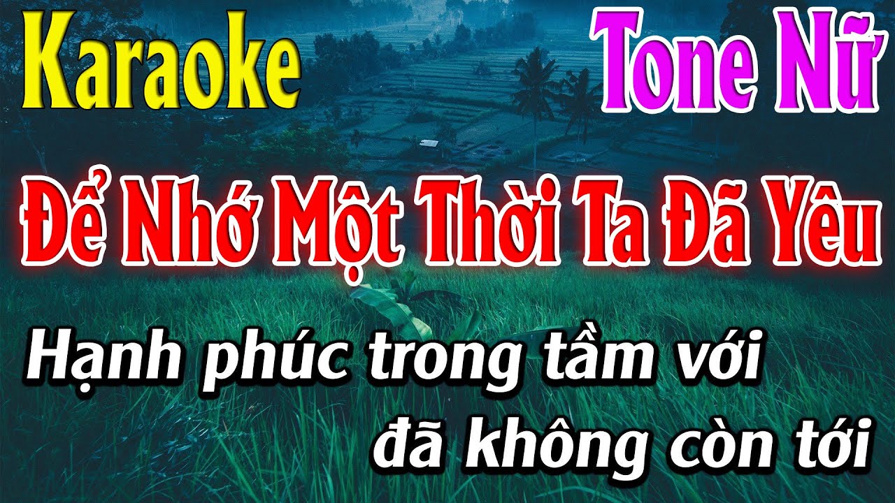 Để Nhớ Một Thời Ta Đã Yêu Karaoke Tone Nữ Karaoke Lâm Organ - Beat Mới