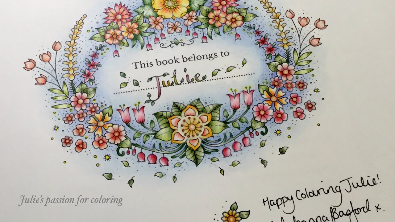 WORLD OF FLOWERS by Johanna Basford - color along - prismacolor pencils