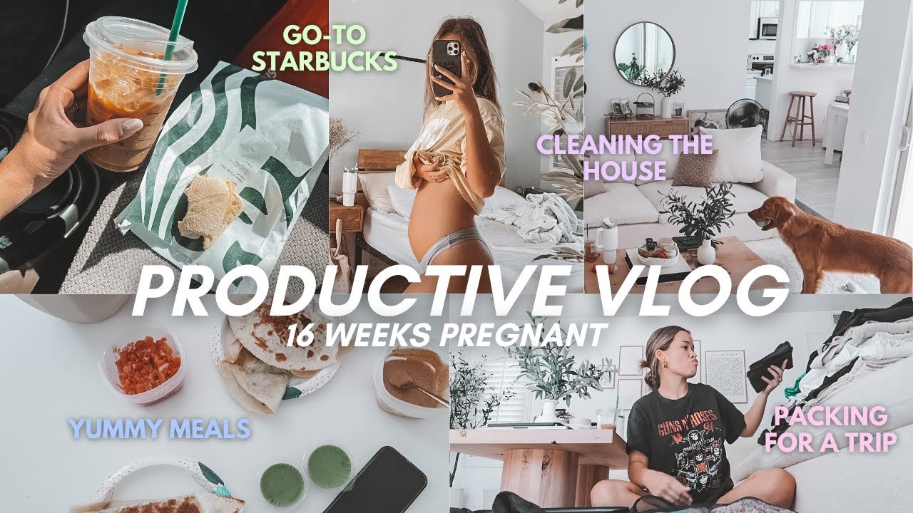 *productive* day in my life (16 weeks pregnant!) | packing for a trip, cleaning, cooking, etc!