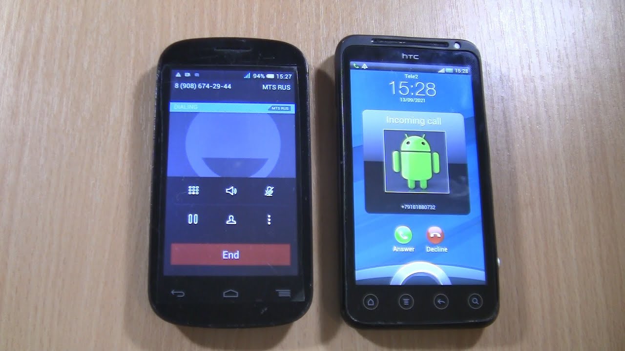 Incoming + Outgoing call at the Same Time HTC EVO 3D + Alcatel ONE TOUCH POP C2