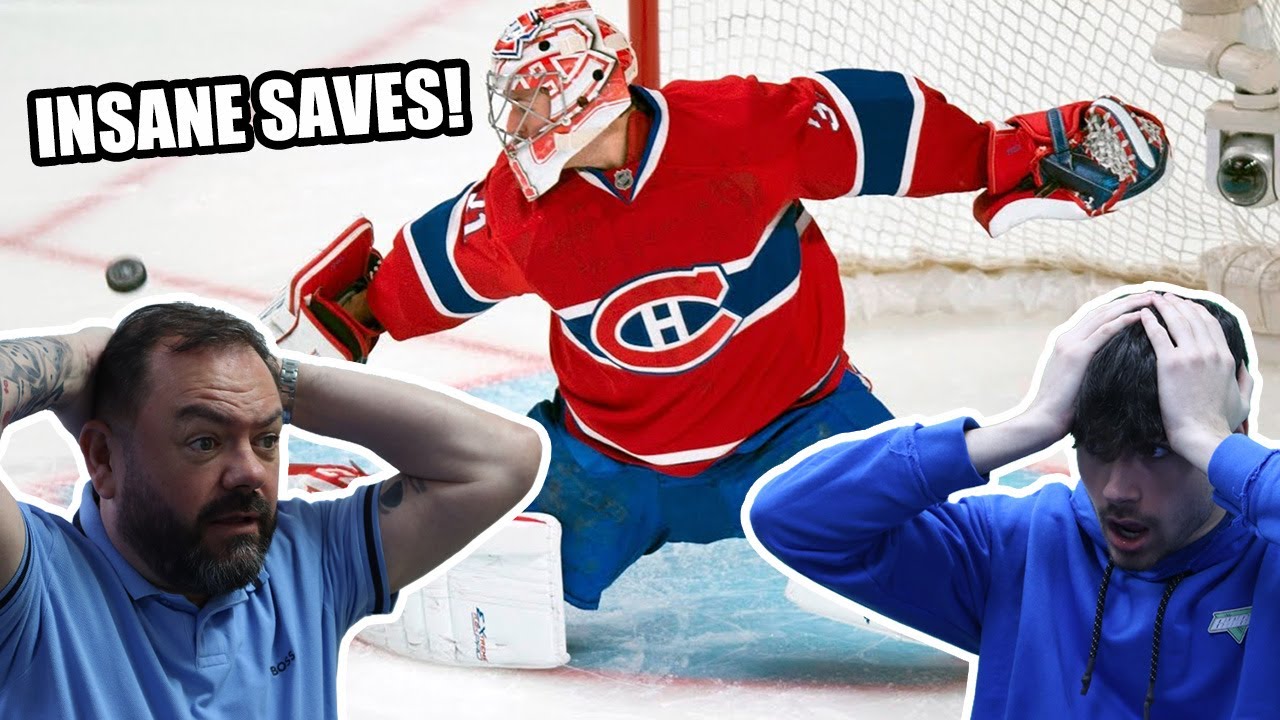 BRITISH FATHER AND SON REACTS! Best Saves in NHL History!