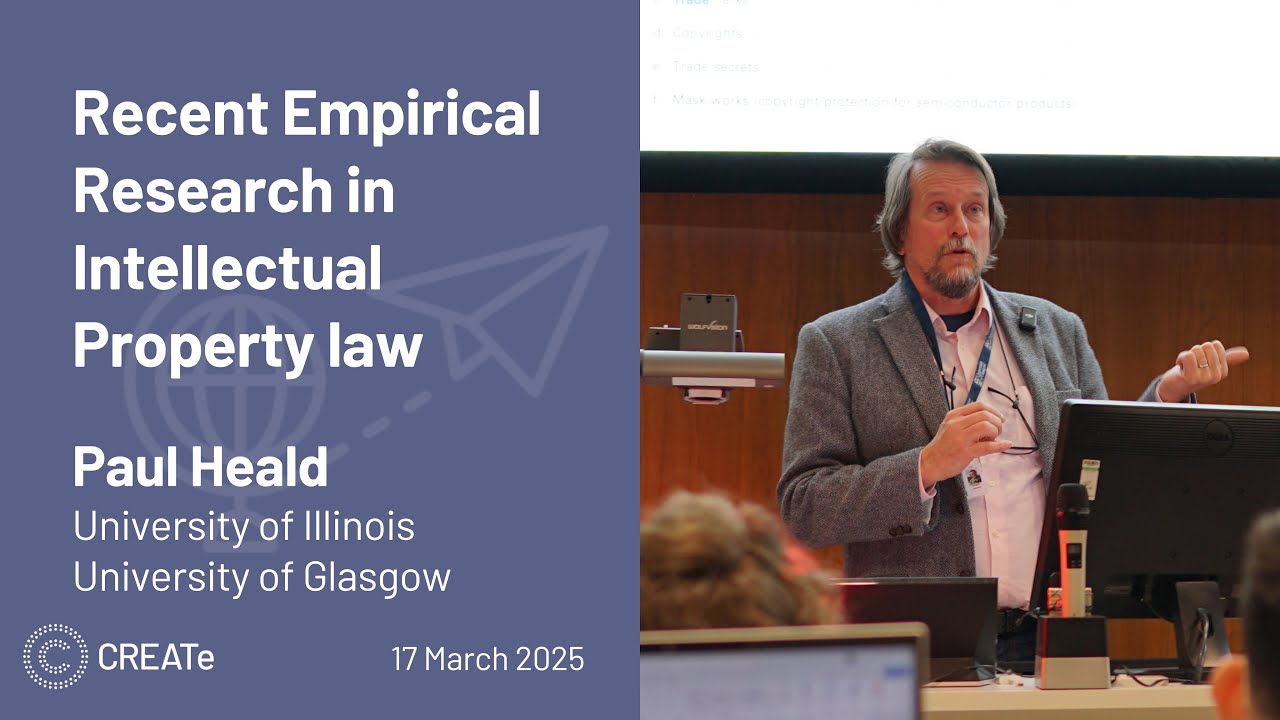 Recent Empirical Research in Intellectual Property Law - Paul Heald