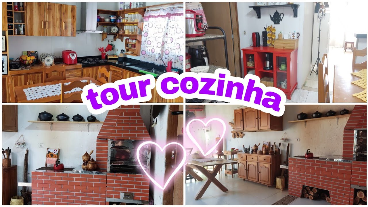 TOUR PELAS MINHAS DUAS COZINHAS// COZINHA DO FOGÃO A LENHA