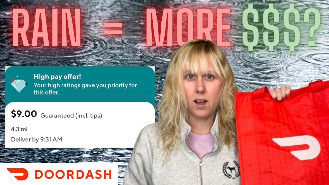 DoorDash in the Rain w. Me | Better Tips, More Orders + Embarrassing Story Time | Driver Ride Along