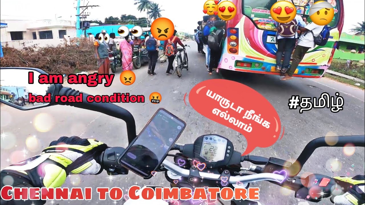 I am angry 😡bad road condition 🤬 Chennai to Coimbatore / covered 1500+km💥#phoenix #motovloging #prf
