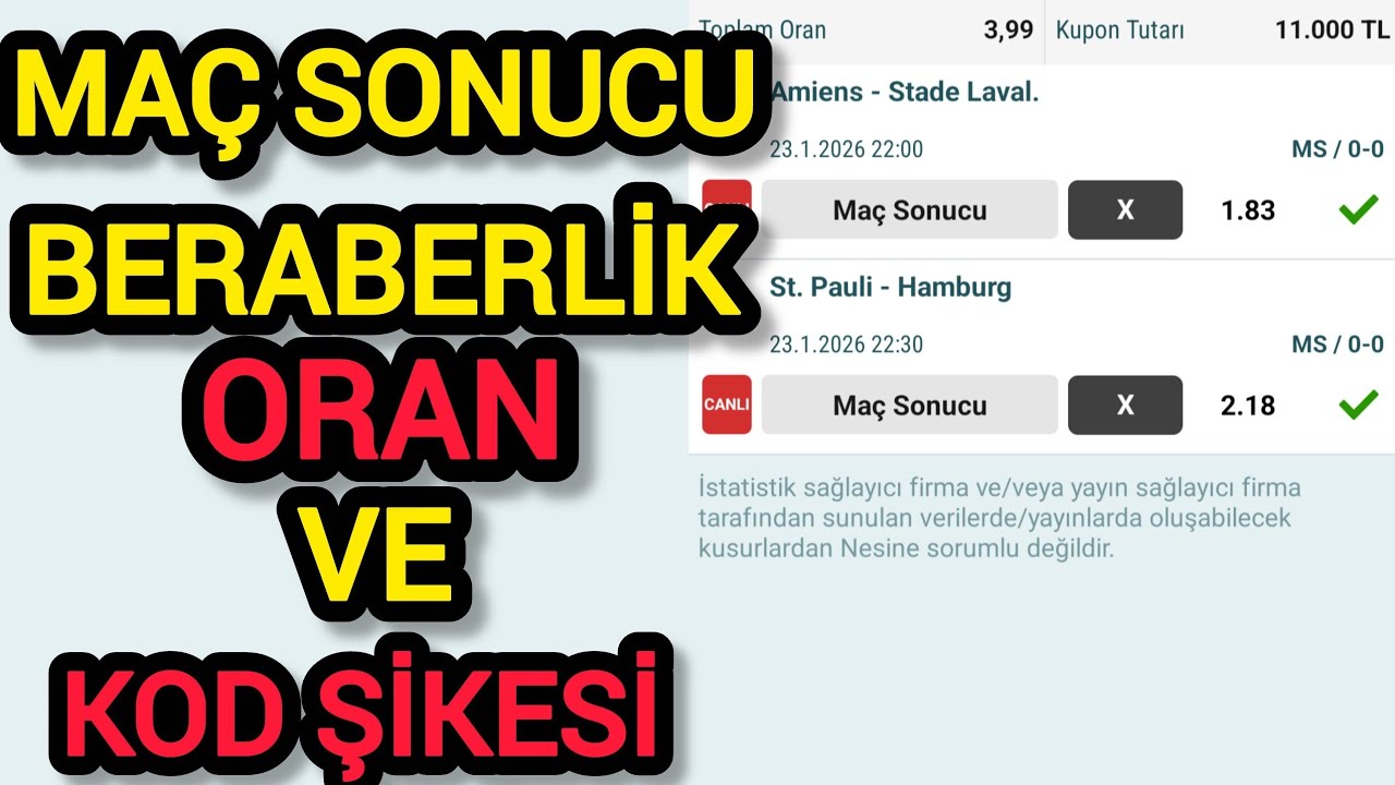 2026 G&Uuml;NCEL MA&Ccedil; SONUCU BERABERLİK 🔥 ORAN VE KOD ŞİKESİ BİR ARADA ✅🔥💯@BahisKul&uuml;b&uuml; 