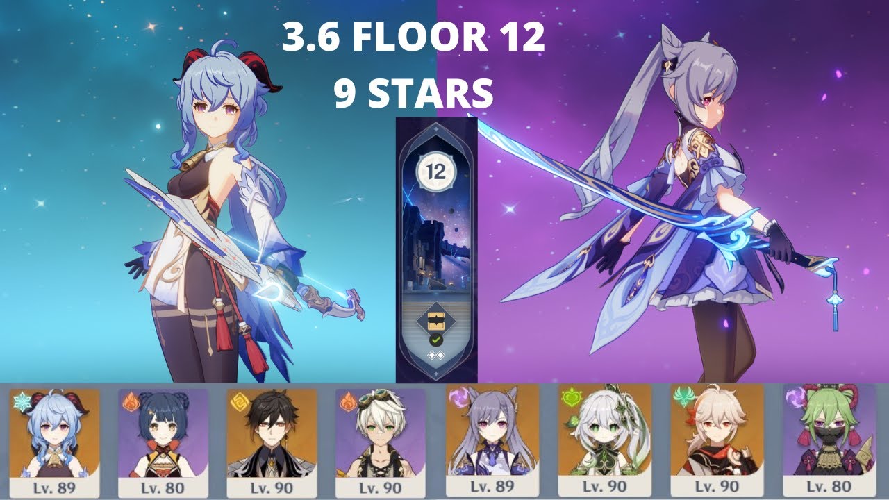 Melt Ganyu and Aggravate Keqing || 3.6 Spiral Abyss Floor 12 || 9 Stars