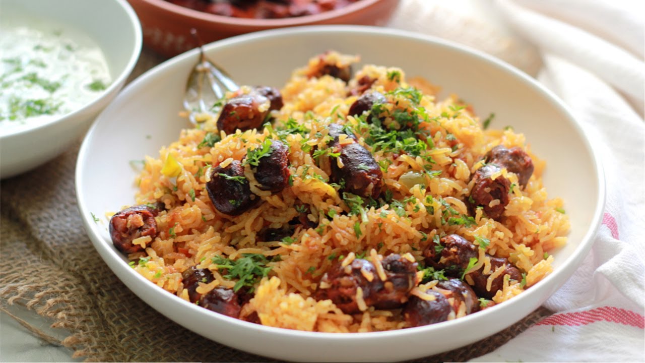 Chorizo Pulao | Goan Choris Sausage (Linguica) Pulao | Chorizo Rice | Sausage Rice