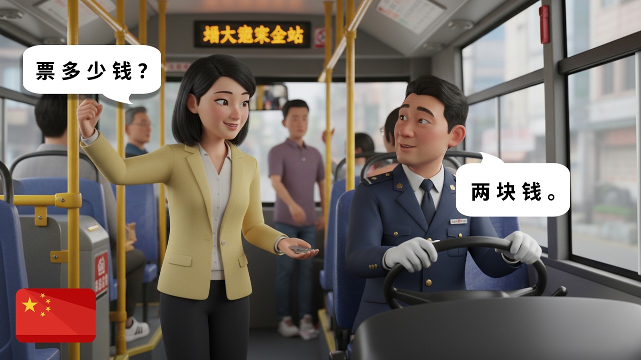 Learn Chinese Through Conversations: Taking the Bus 🚌 | HSK 1&ndash;2 Listening Practice