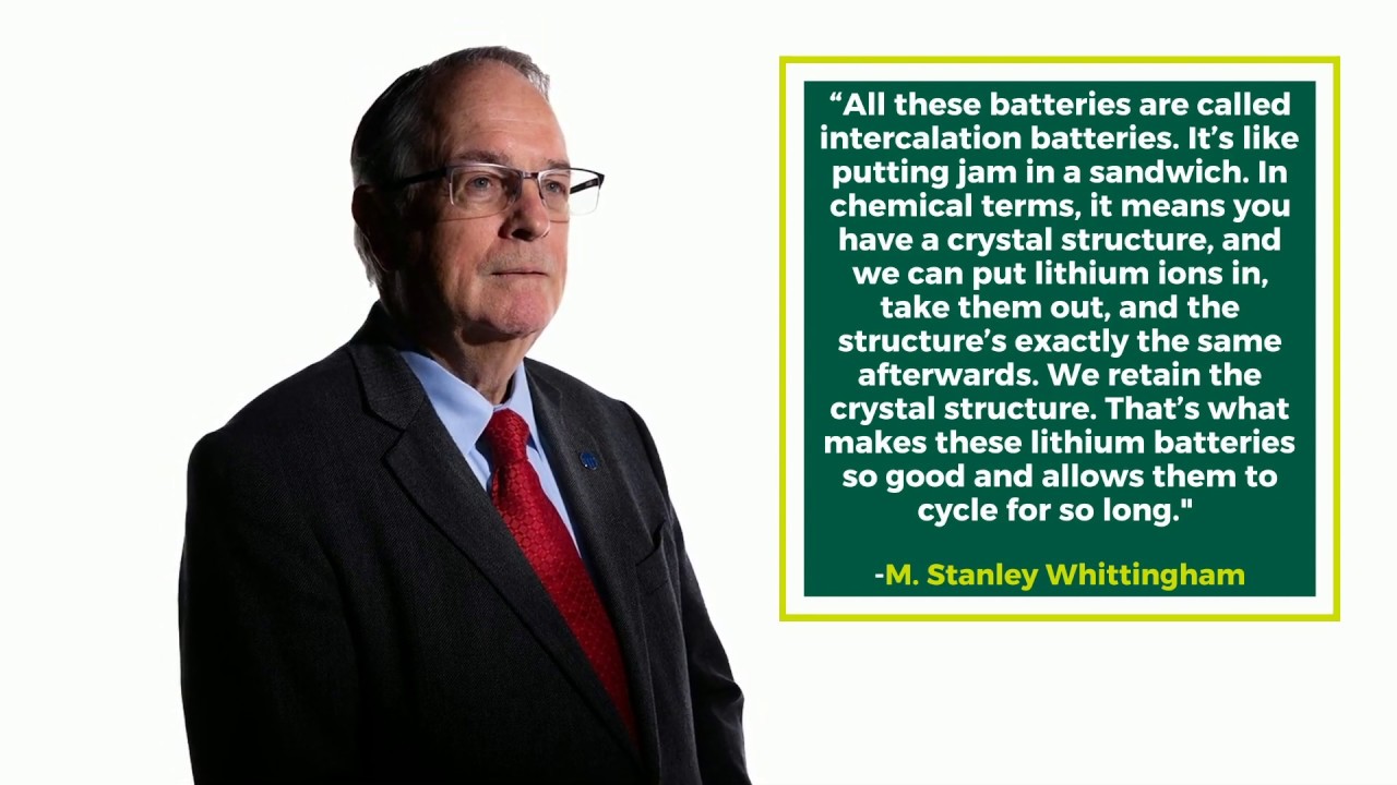 Nobel Prize laureate M. Stanley Whittingham's role in developing the lithium-ion battery