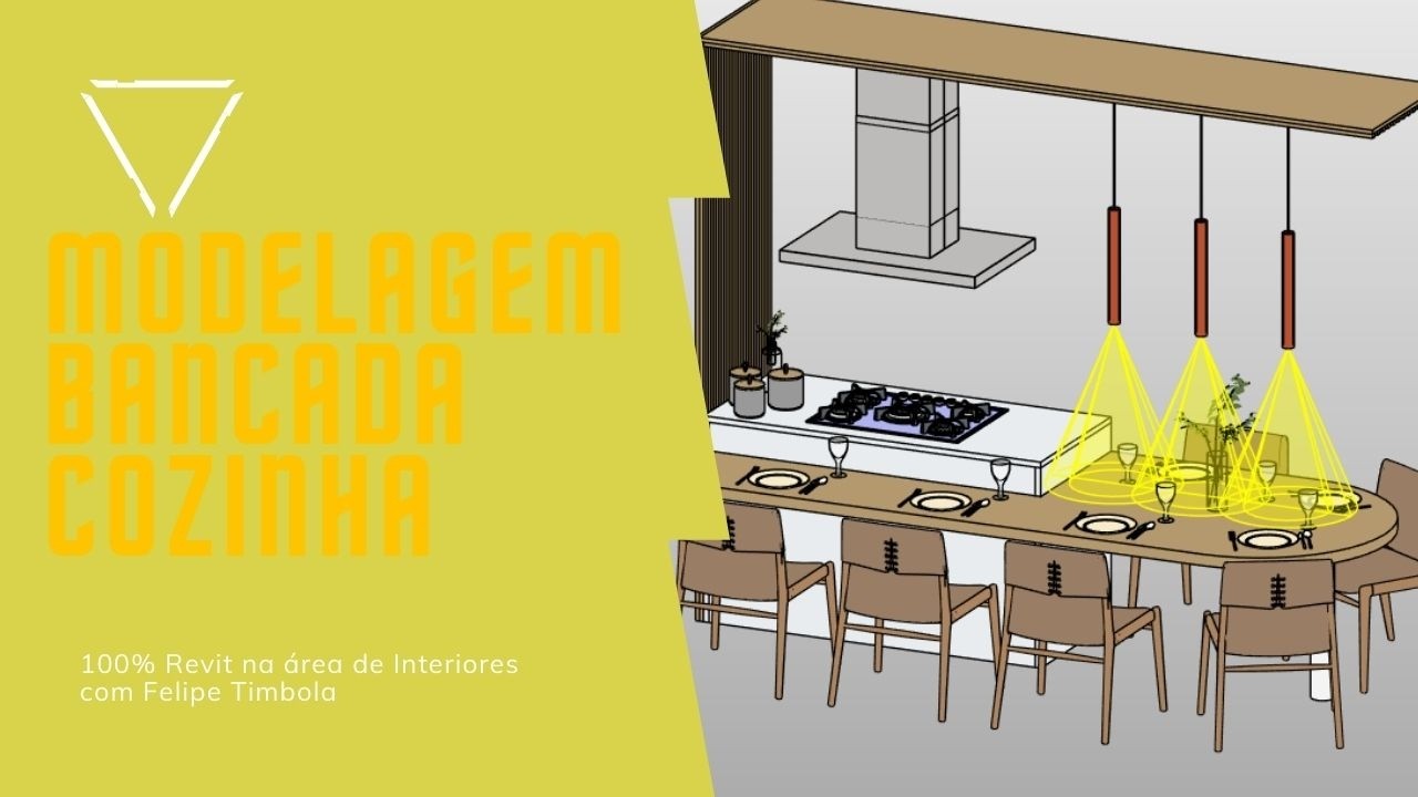 100% Revit na área de Interiores - Modelagem de Famílias - Bancada Cozinha