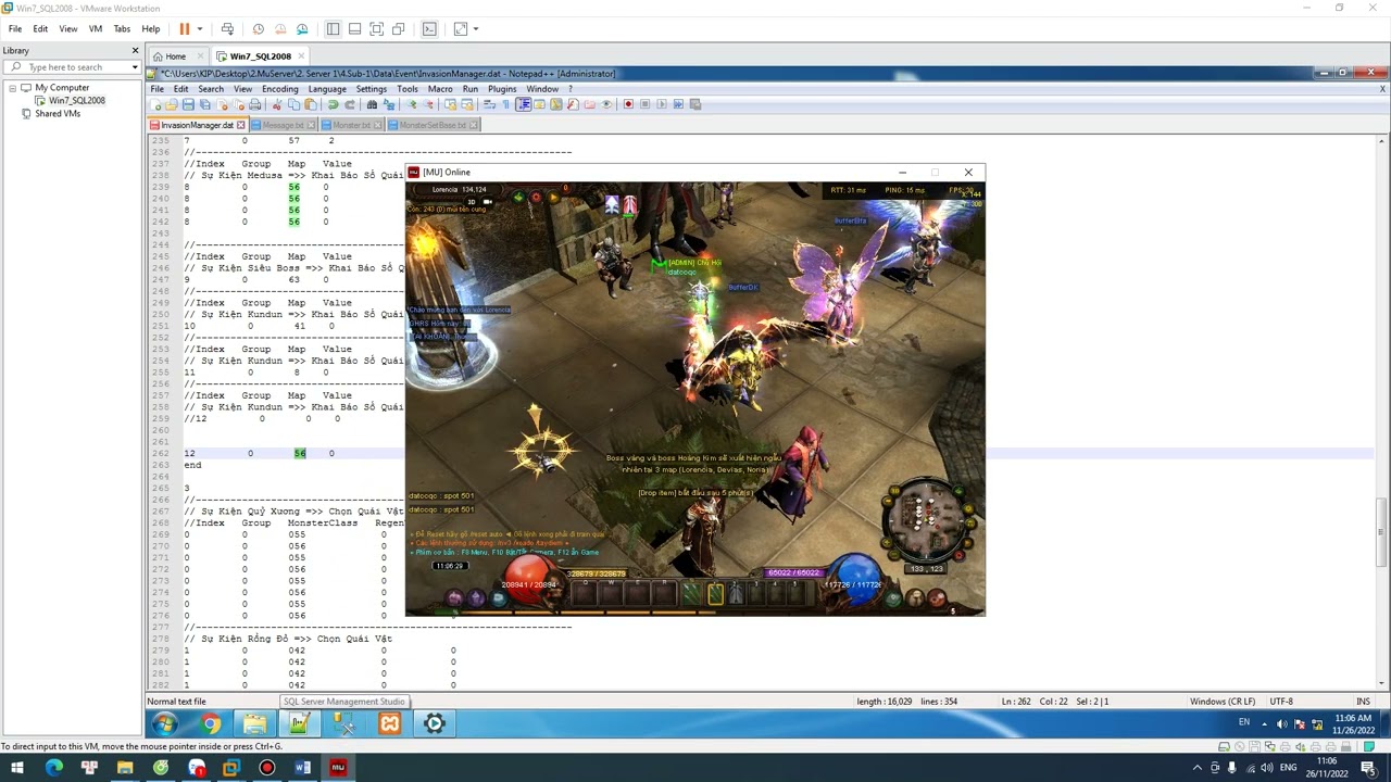 Thêm và chỉnh sửa Event boss trong Mu Online