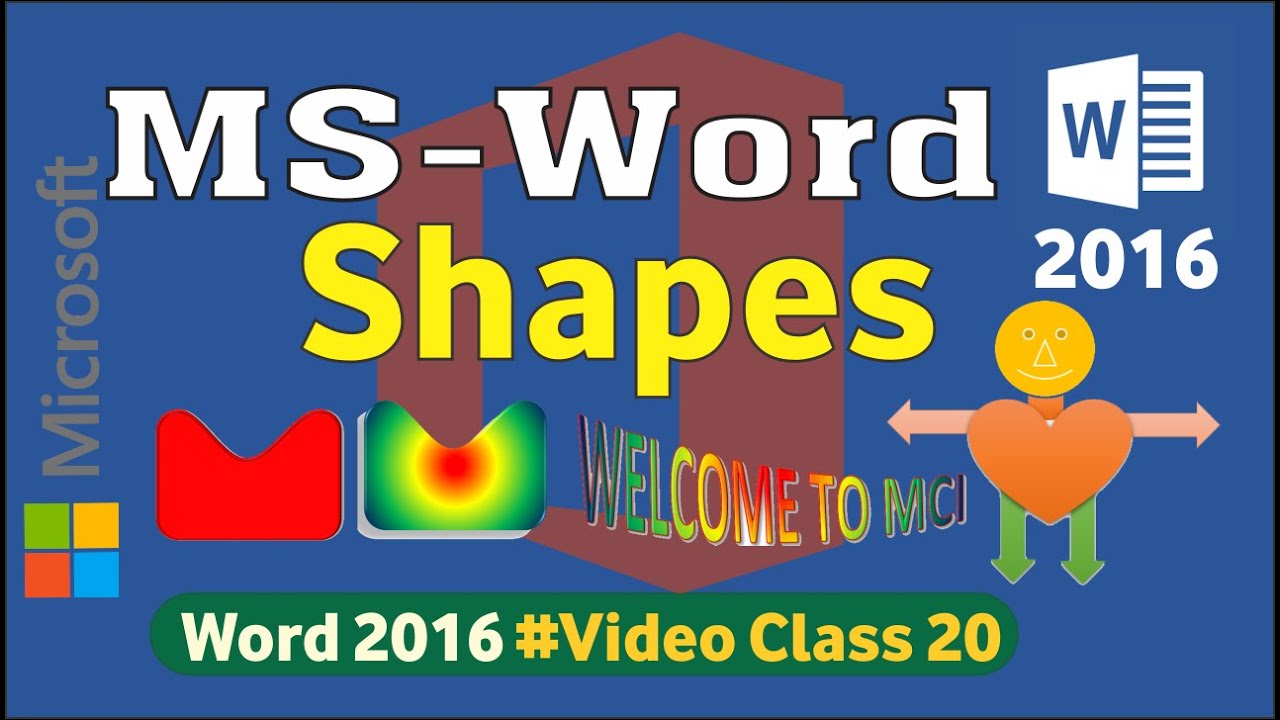 Shapes Option in Microsoft Office Word 2016 Video Class 20