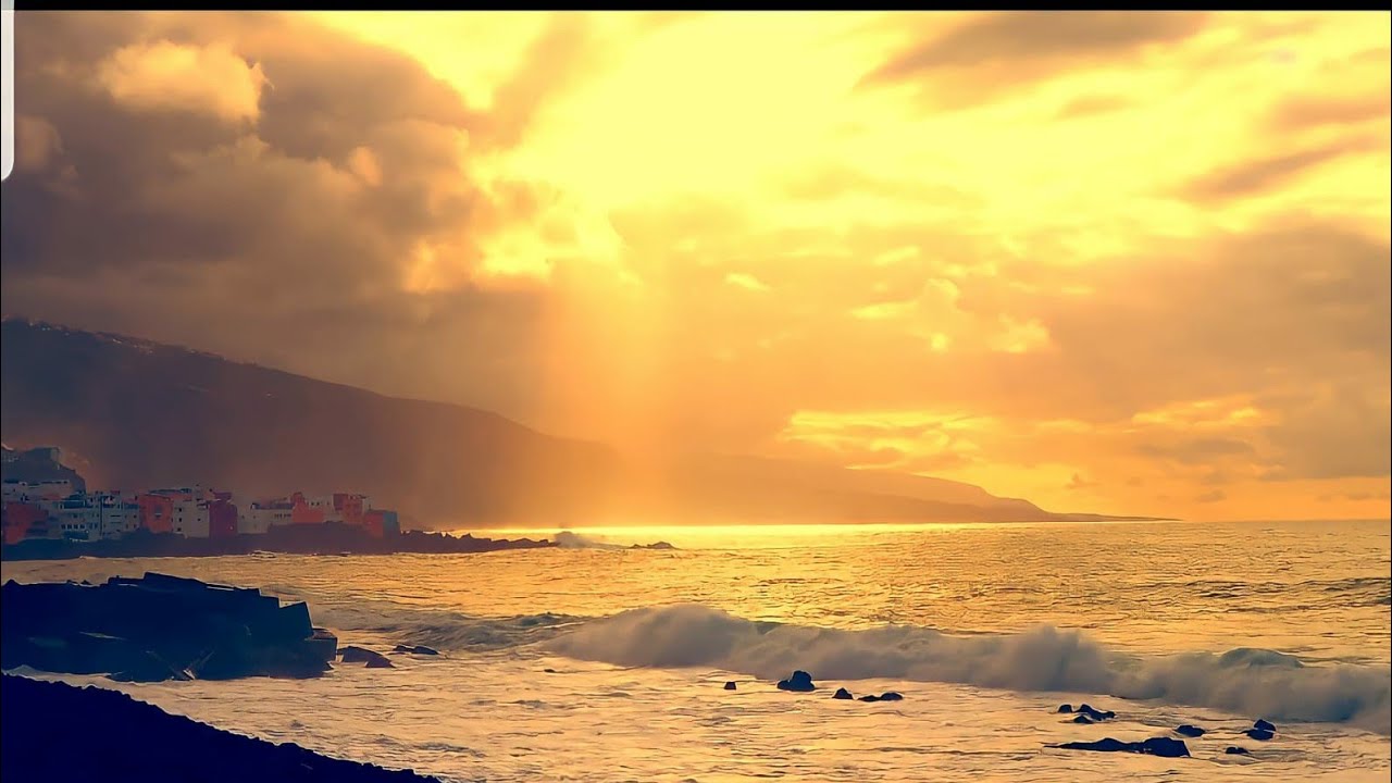 Two hours of relaxation - sea waves at sunset & deep sleep, contemplation & study.