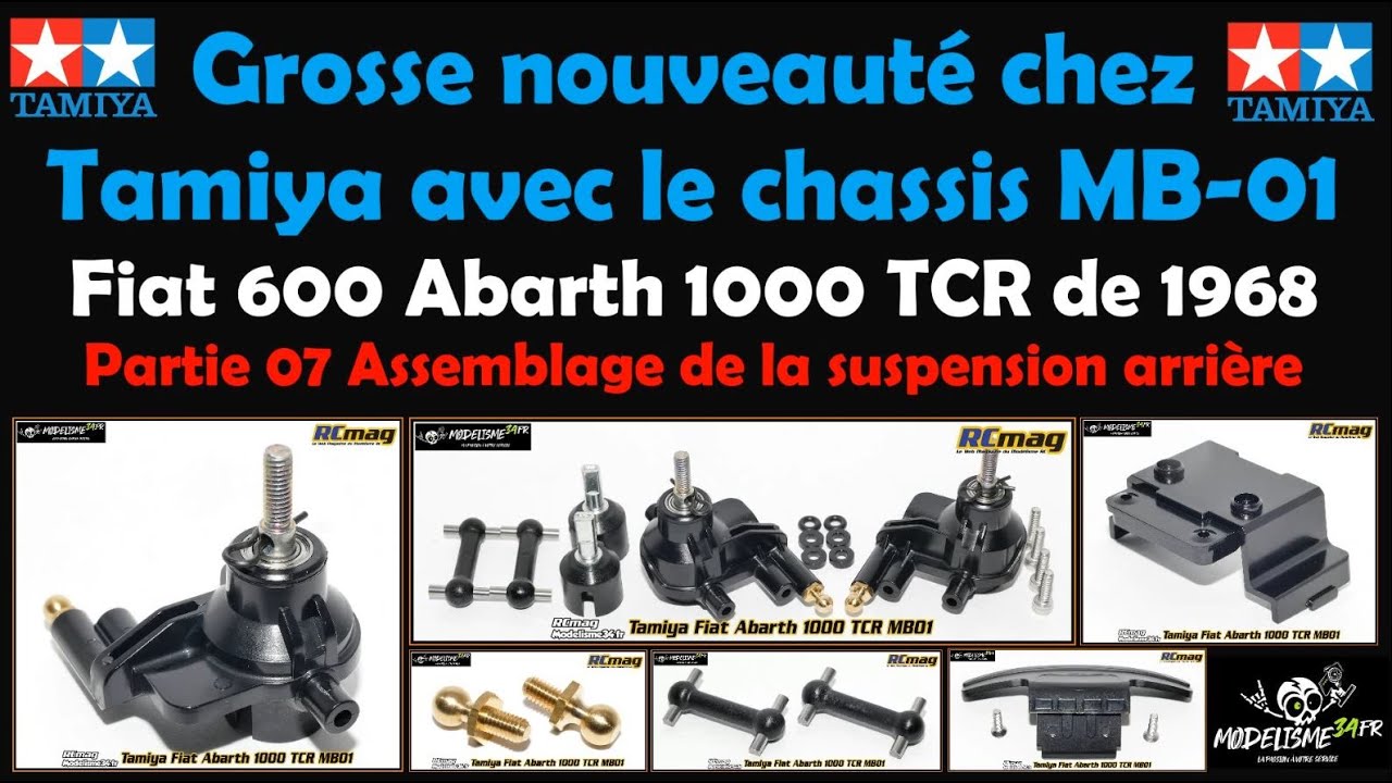 Tamiya MB-01 avec carrosserie Fiat 600 Abarth 1000 TCR - Partie 07 suspension arrière