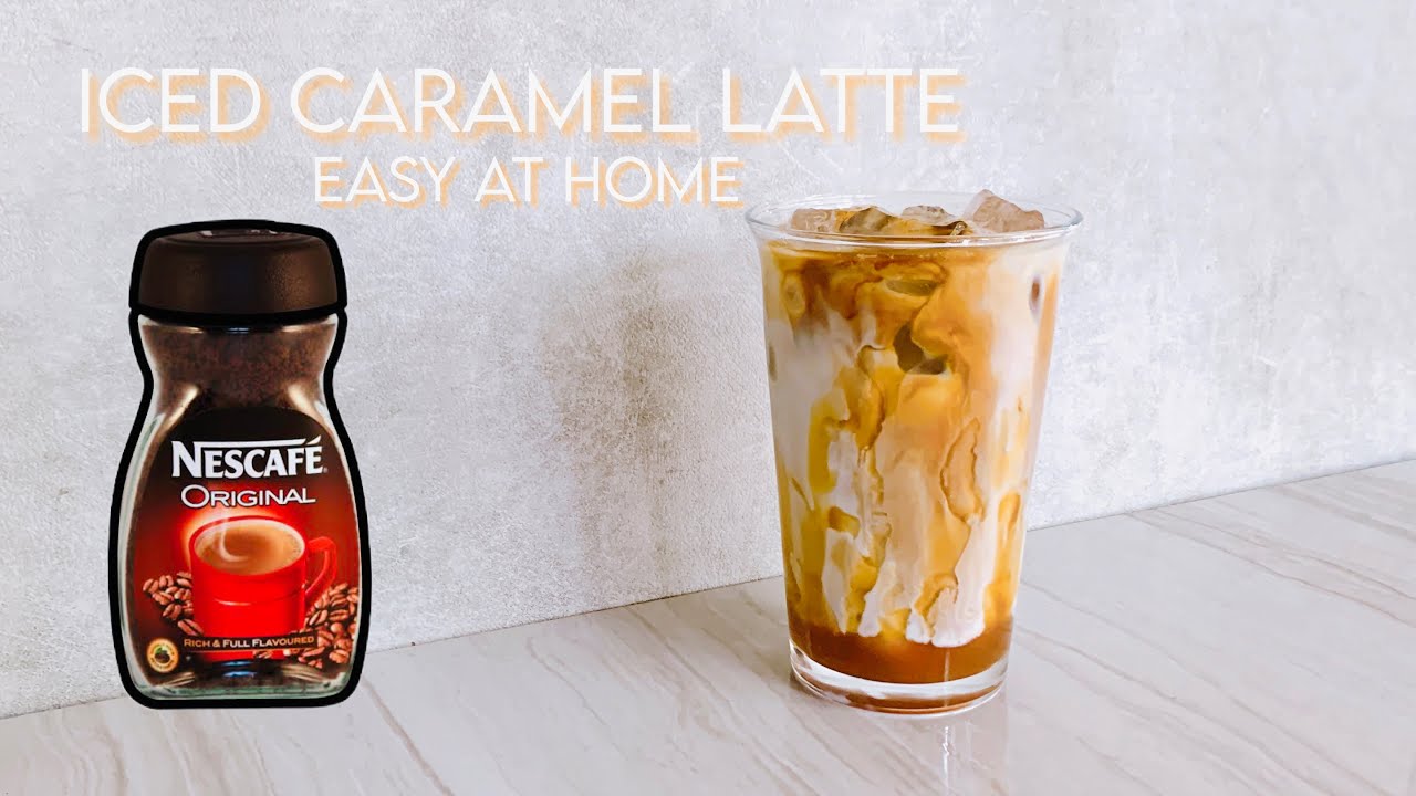 How to make iced caramel latte at home using instant coffee
