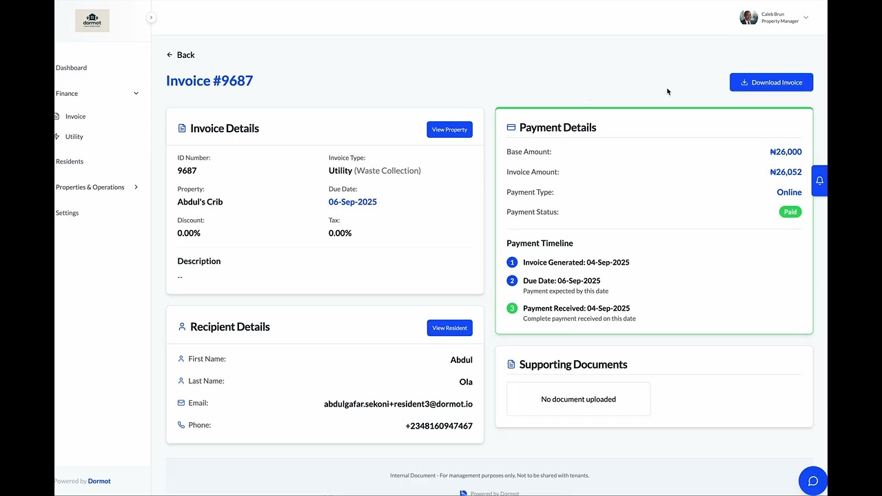 Property Manager Dashboard   September 2024