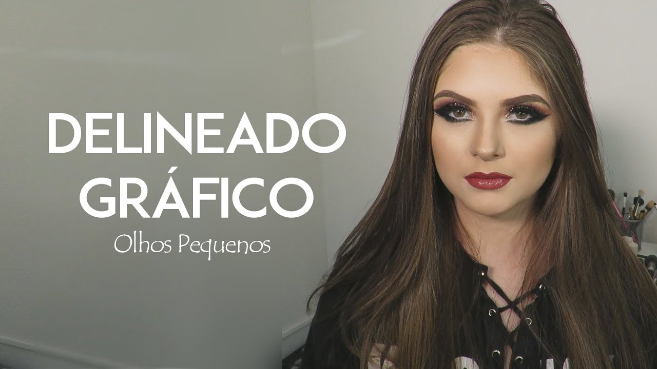 COMO FAZER DELINEADO GR&Aacute;FICO PARA OLHOS PEQUENOS PASSO A PASSO // Maquiagem by Andressa Lima