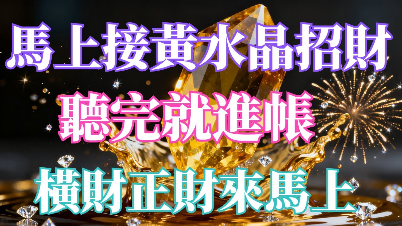 💰【馬上接】黃水晶頂級好運全面啟動🔥貴人出現・財路全開・豐盛直入帳戶，只有極少數人能看到｜聽這段黃水晶頻率，財富之門正在為你打開