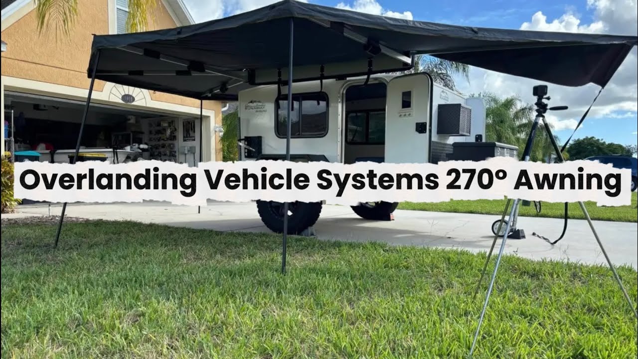 Overland Vehicle Systems (OVS) Awning installed on a Runaway Campers Venturist  