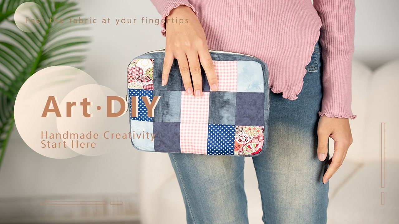2135-Patchwork makeup bag